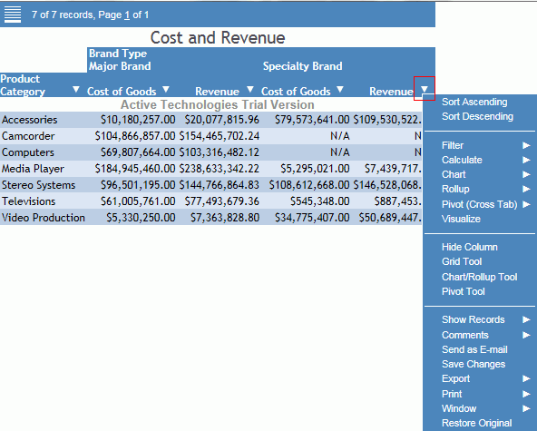 Active Report Example