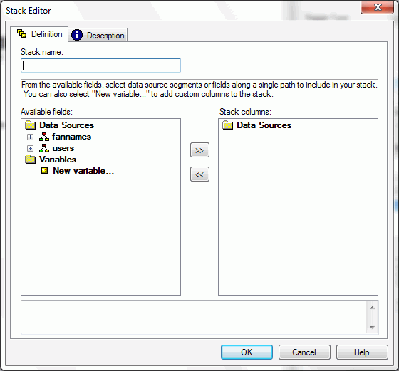 Maintain Stack Editor Dialog Box