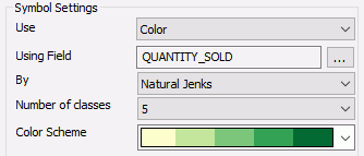 Symbol Settings using Color with Natural Jenks selected