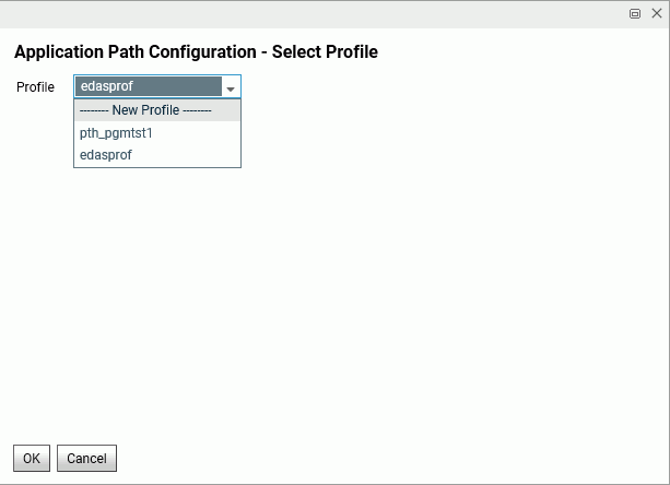 Select New Profile for Application Path