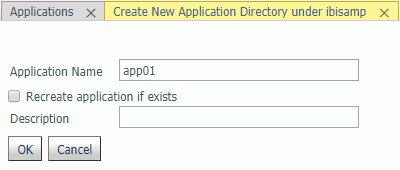 Create New Application Directory under ibisamp