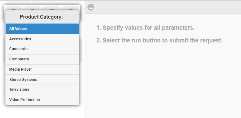 An Autoprompt filter list with All Values selected when _FOC_NULL is identified as the default value.