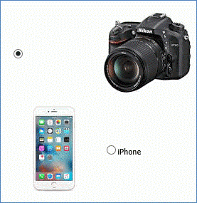 Radio button control with images