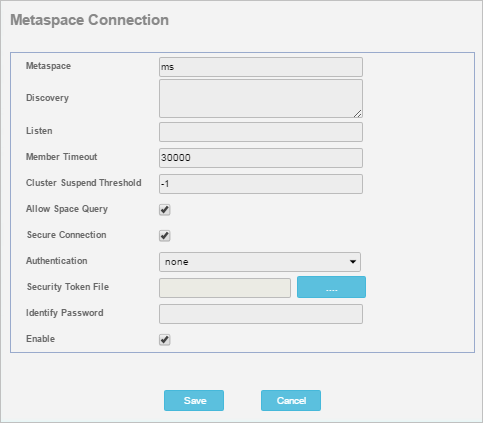 Metaspace Connection Window