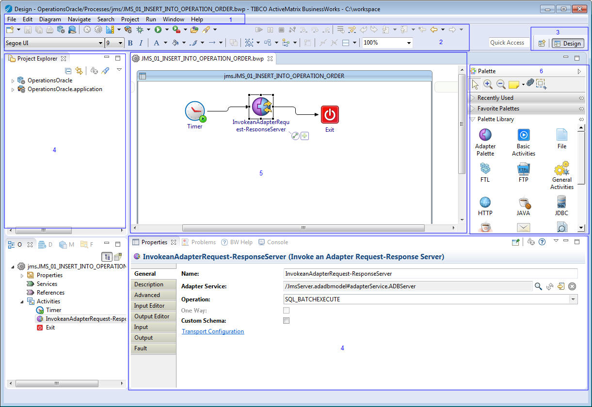 Picture of TIBCO Business Studio tools.