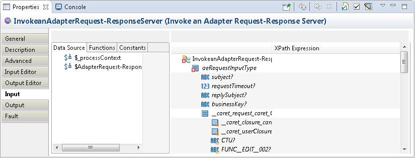 Configuring the Invoke an Adapter Request-Response Server Activity