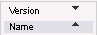 The dialog shows an example of the criteria. For example, version and name. Next to the items are arrows that indicate the sort direction.