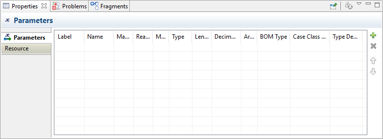 Parameters pane