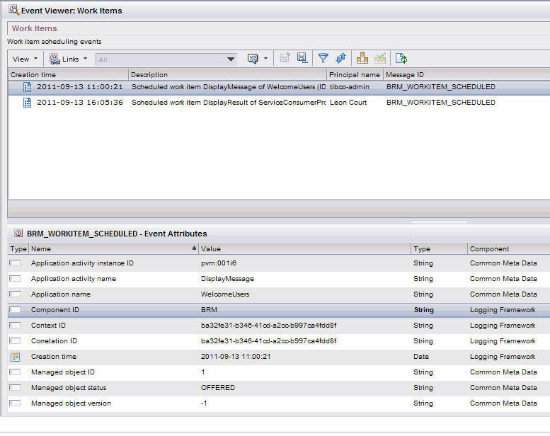 The dialog is divided into two panes. The top panes displays the filtered items. The pane below the top pane displays the attributes you can select.