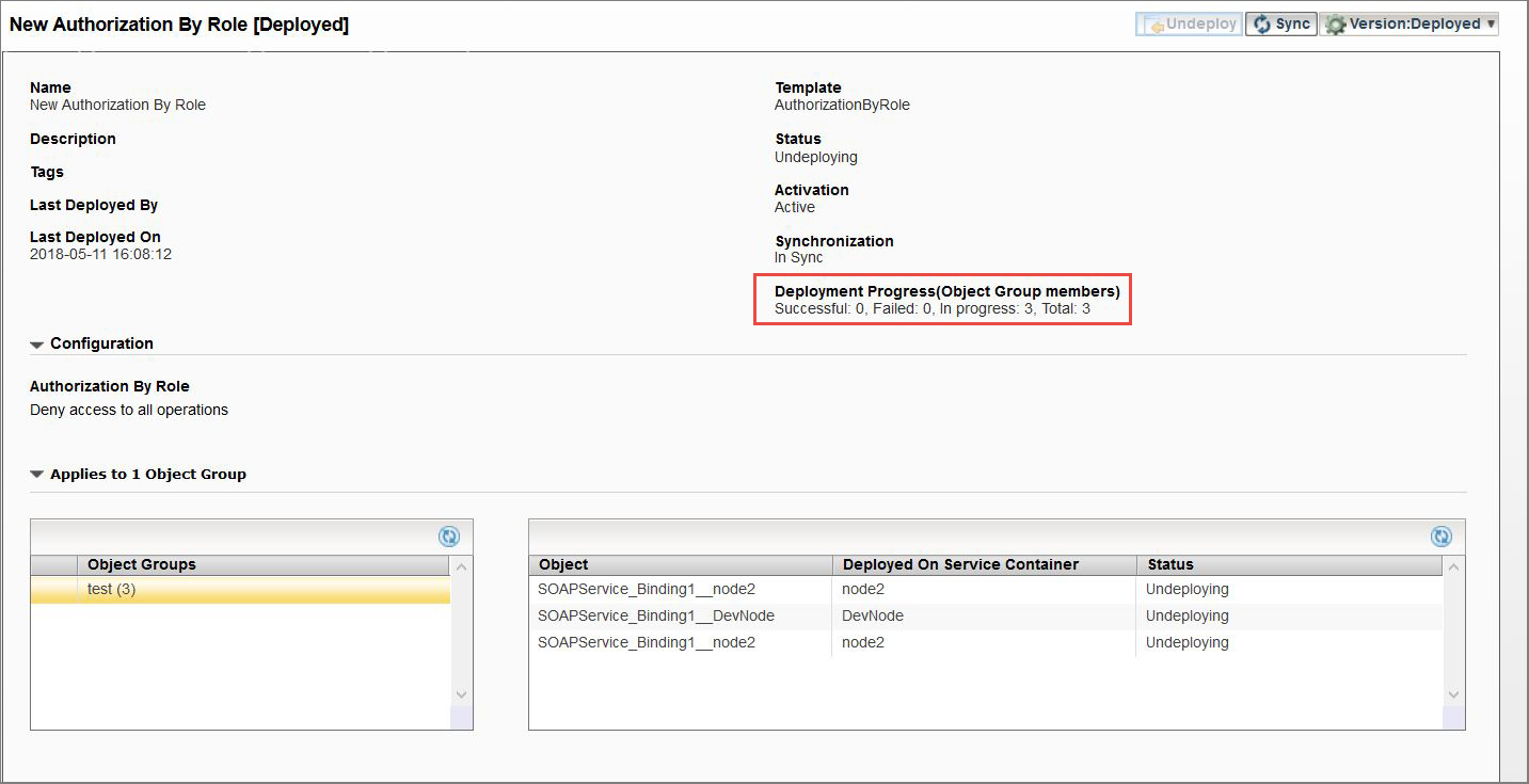 Undeploying Indicator