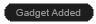 The Gadget Added button is black with grey text