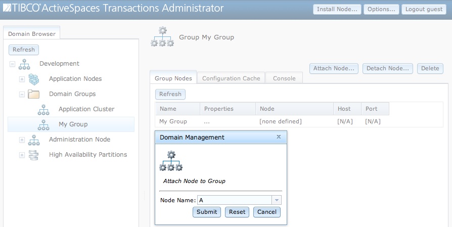 Attaching a node to a group