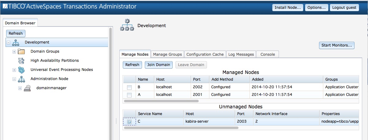 Attaching a node to a domain