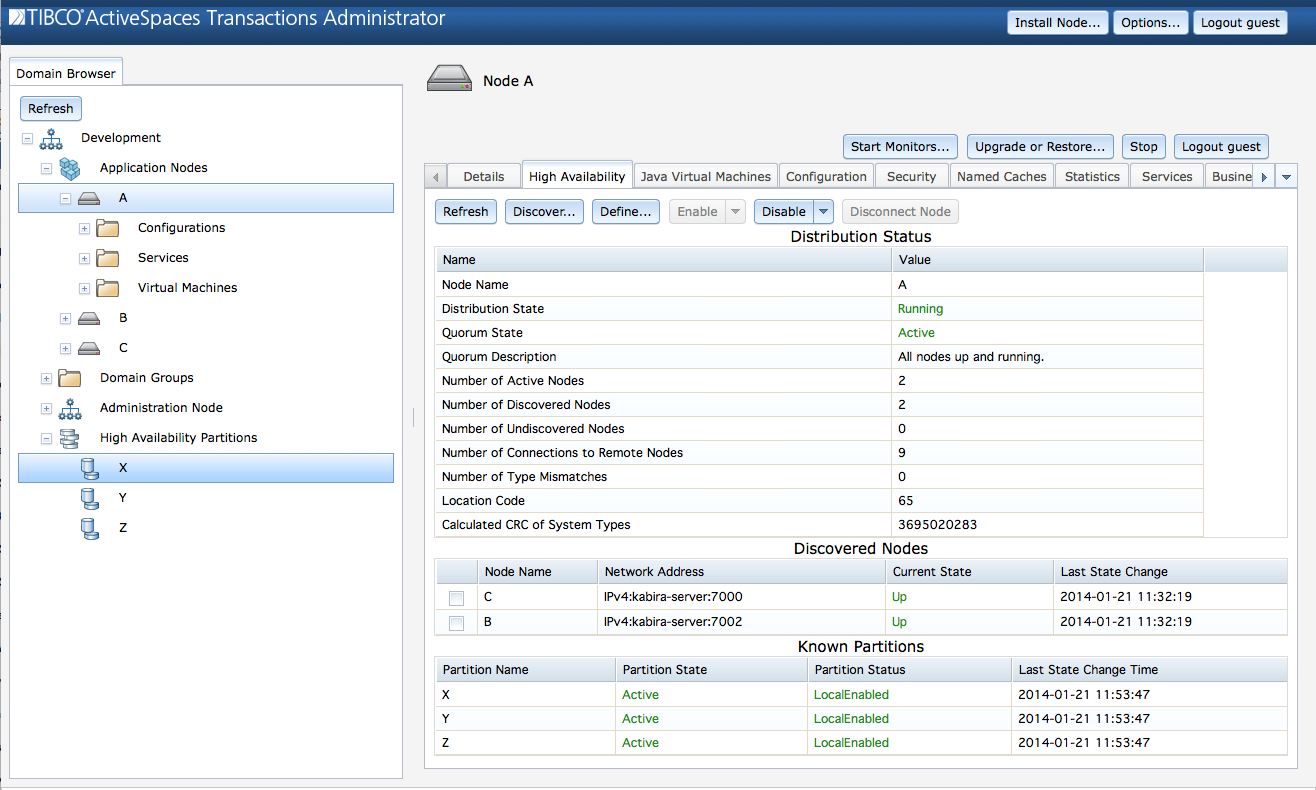 Partition node summary