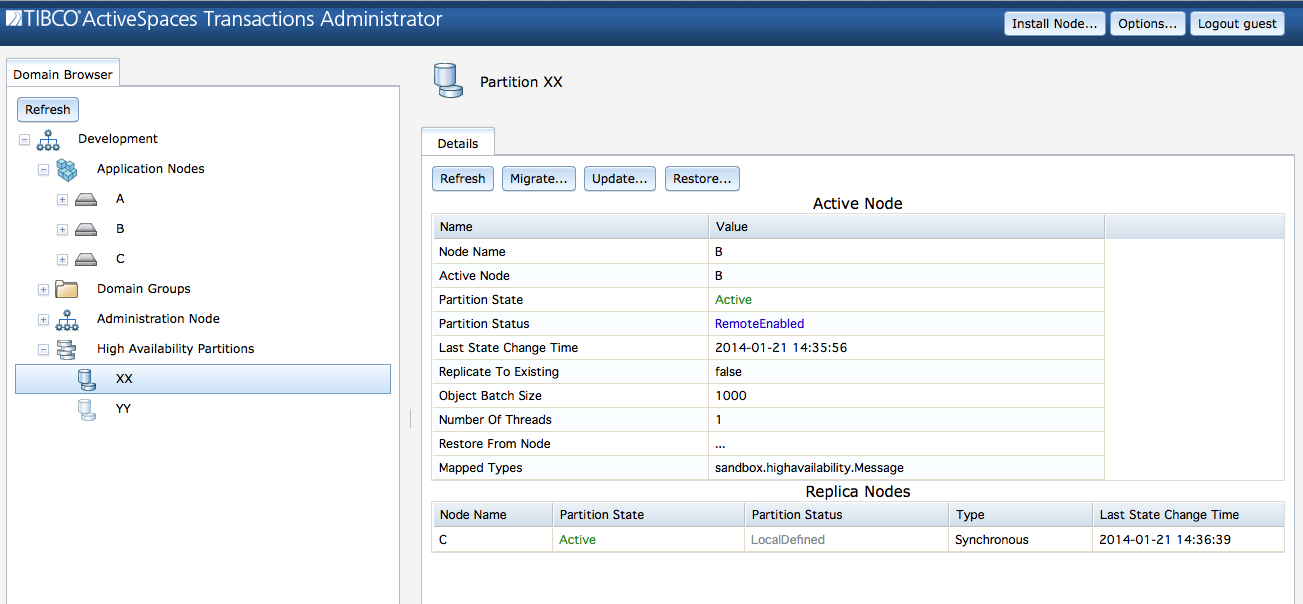 Updating a partition