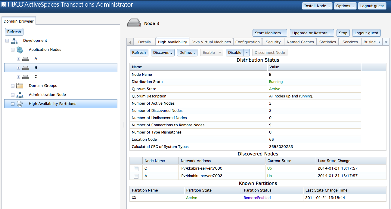 Partition on replica node