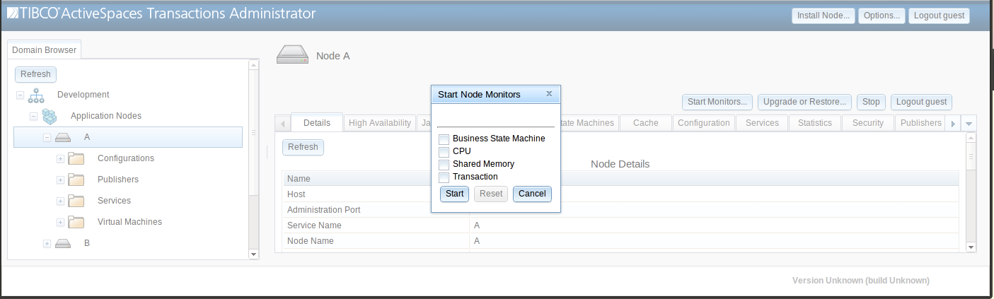 Select system monitors to start