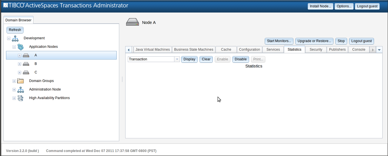 Enable transaction class statistics collection