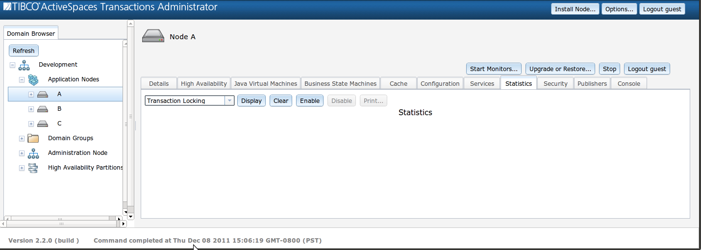 Transaction locking statistics