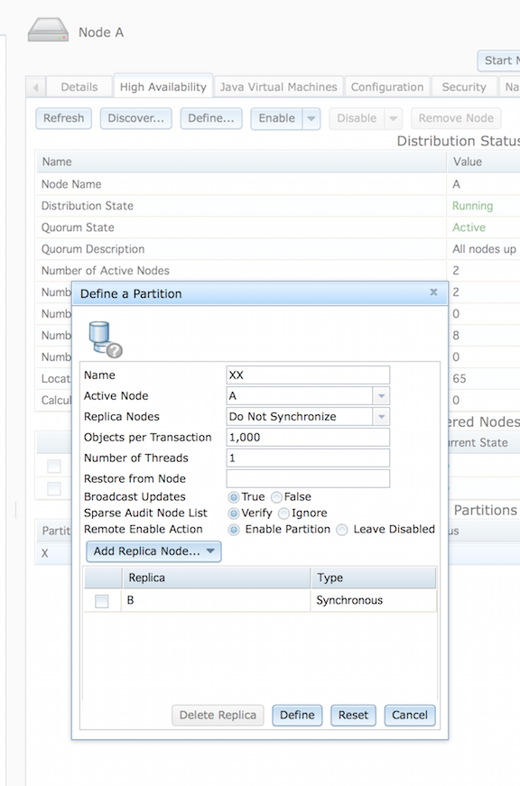 Defining a partition