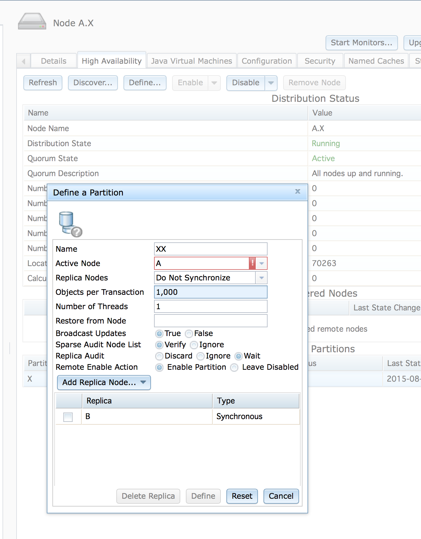 Defining a partition