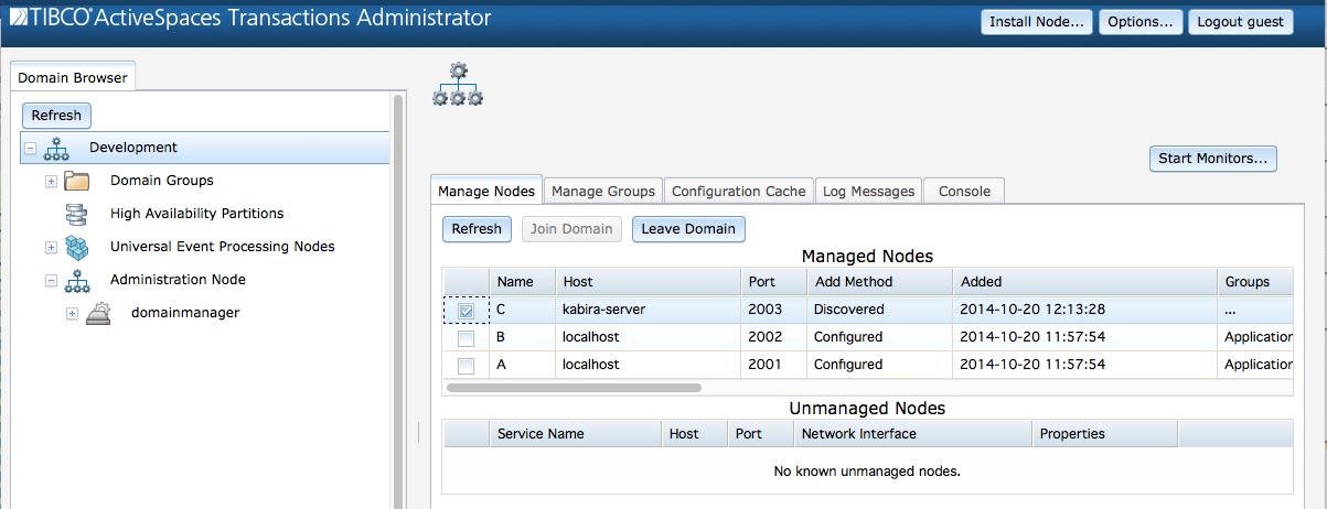 Detaching a node from a domain