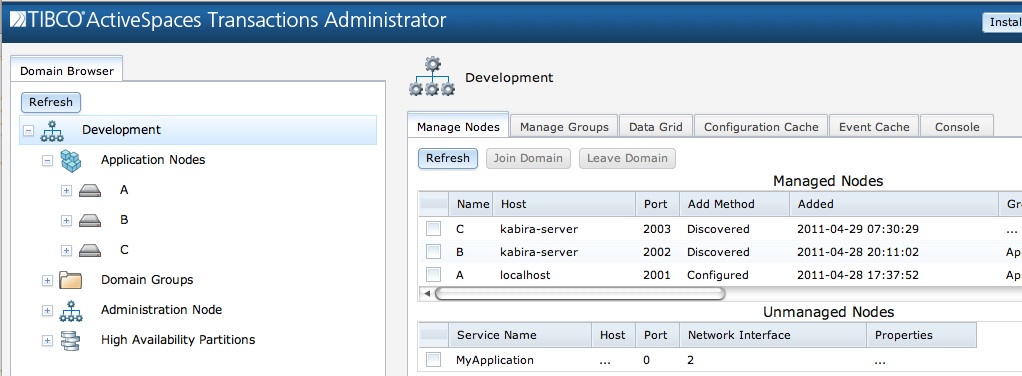 After installing MyApplication node