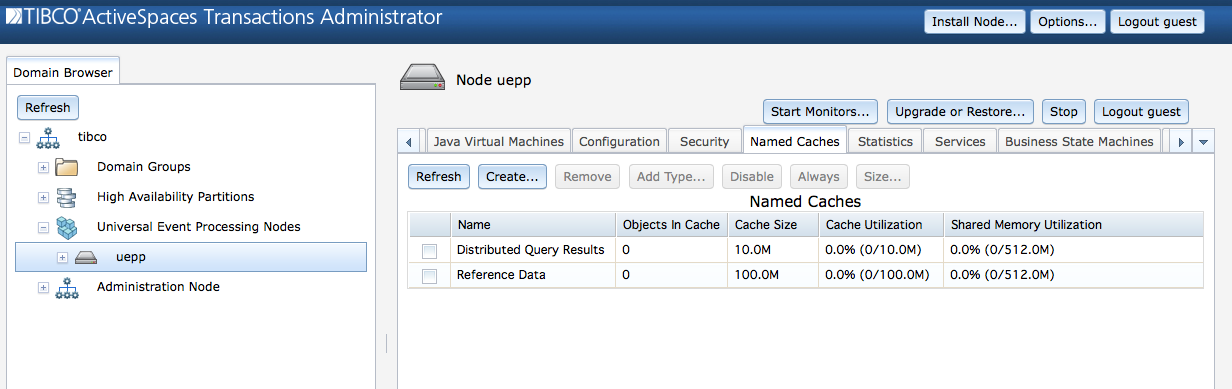 Named cache management