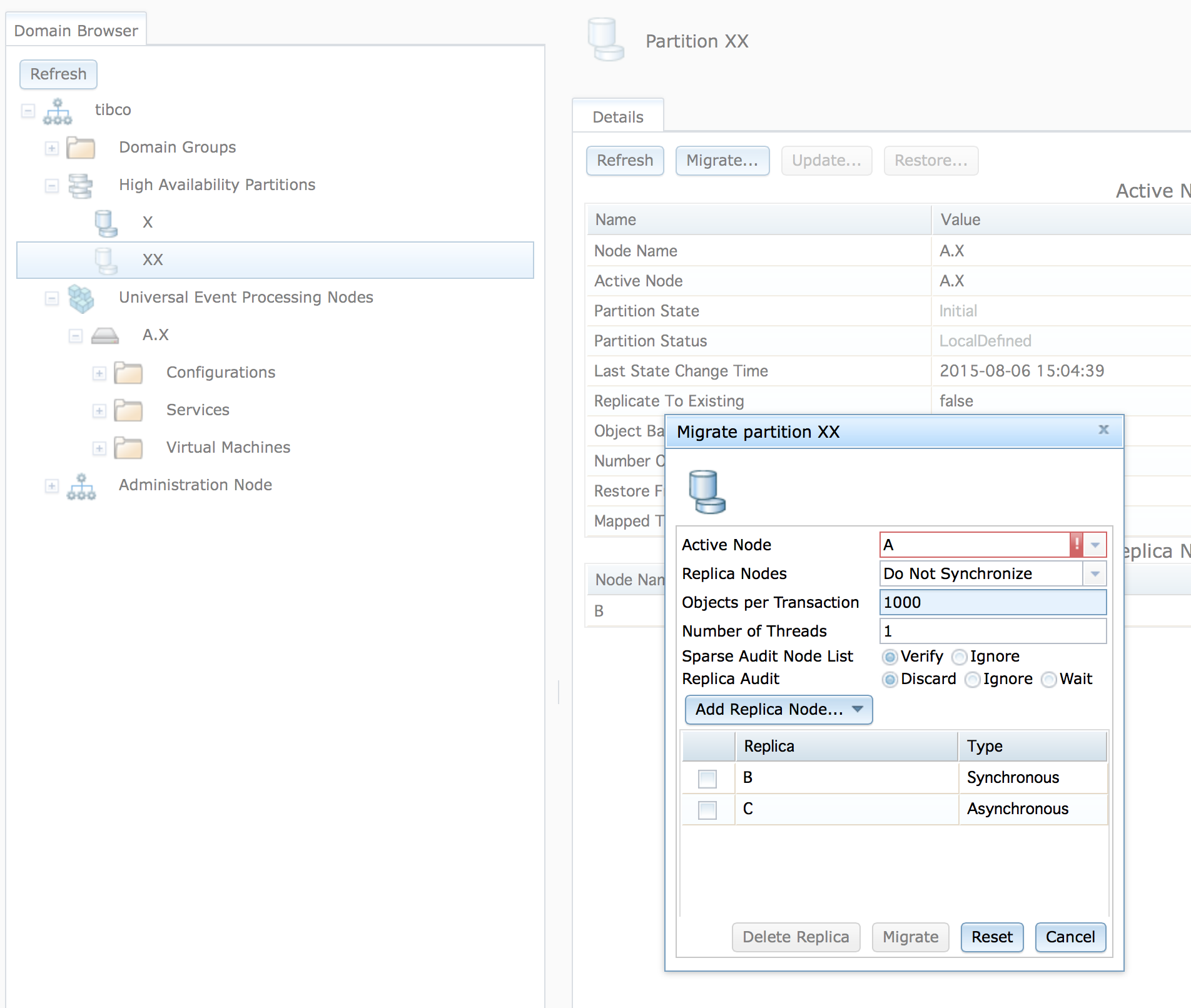 Migrating a partition