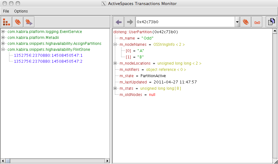 Object partition details