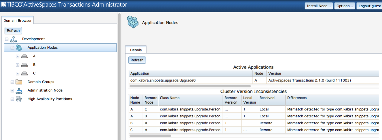 Cluster version mismatch