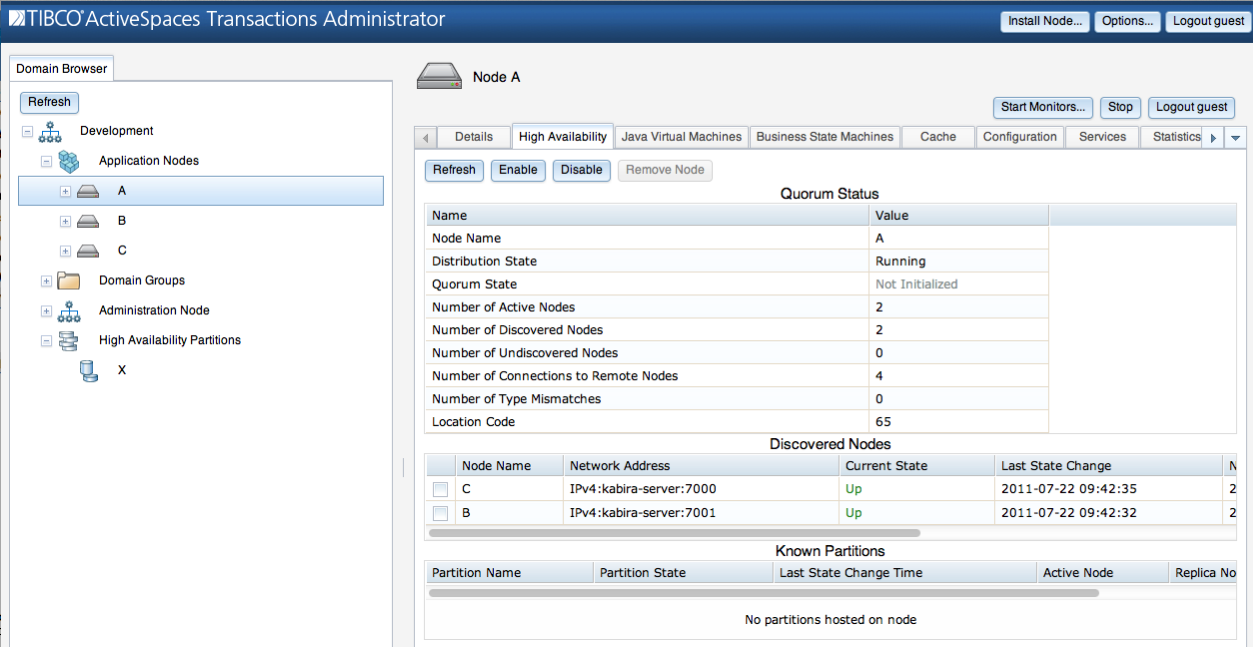 Enabling partitions