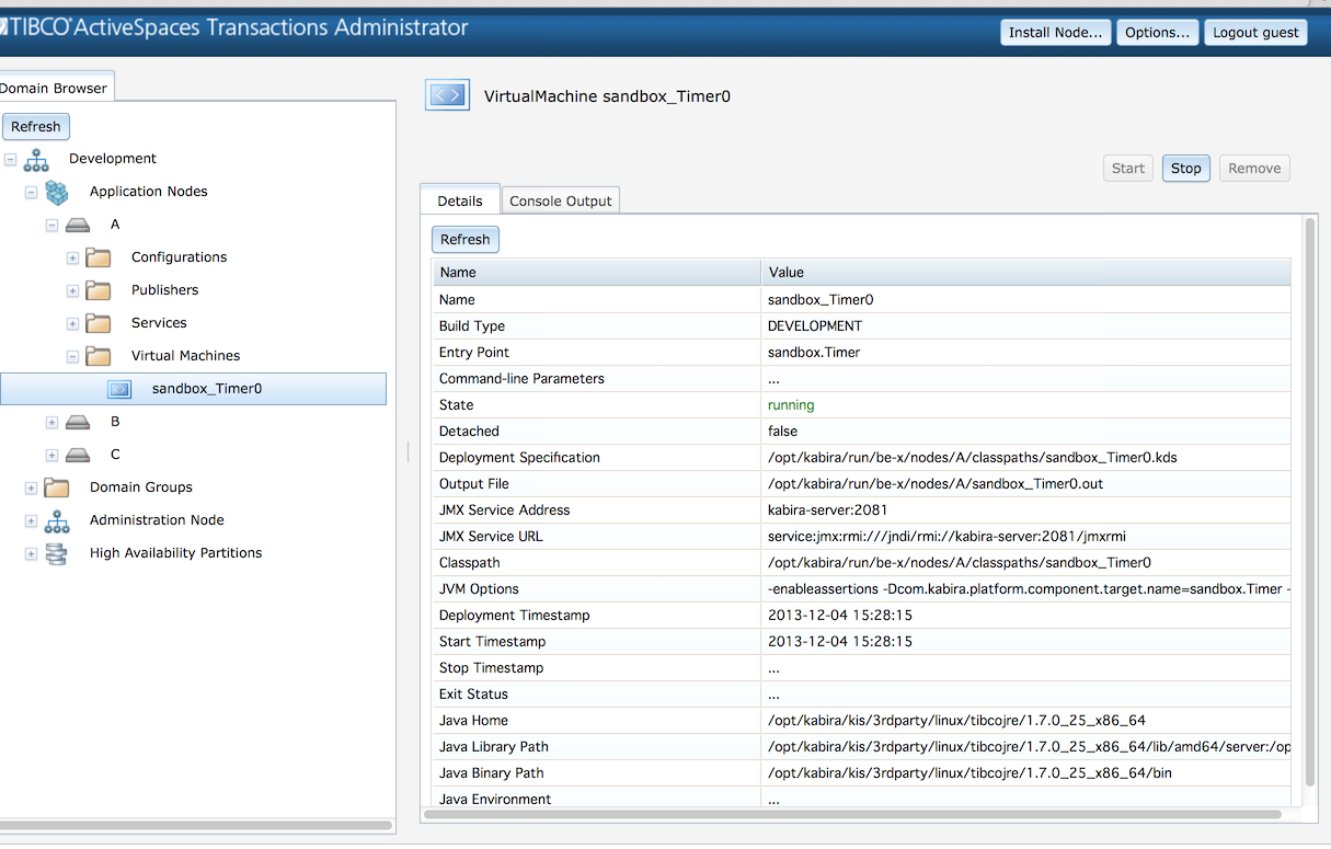 JVM administration