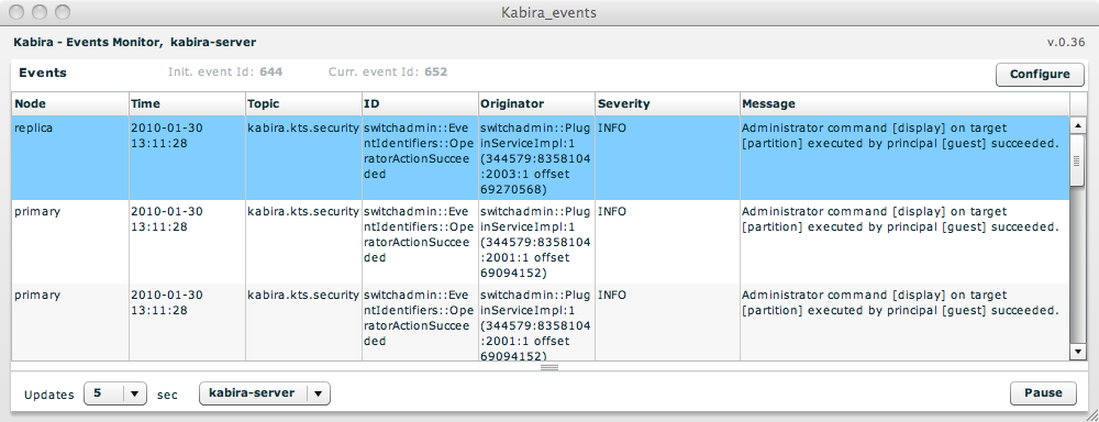 Log message monitor