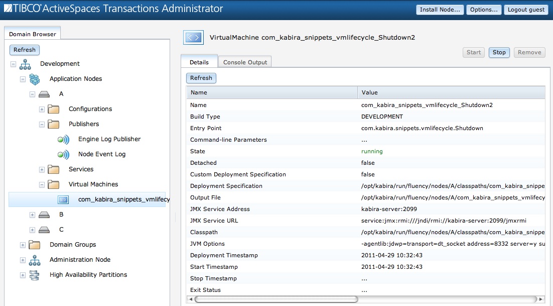 JMX address