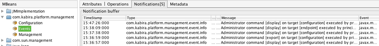 Events MBean