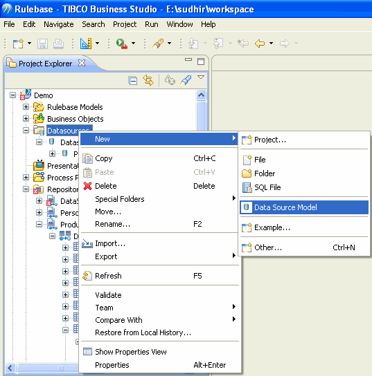 Creating a New Data Source Model