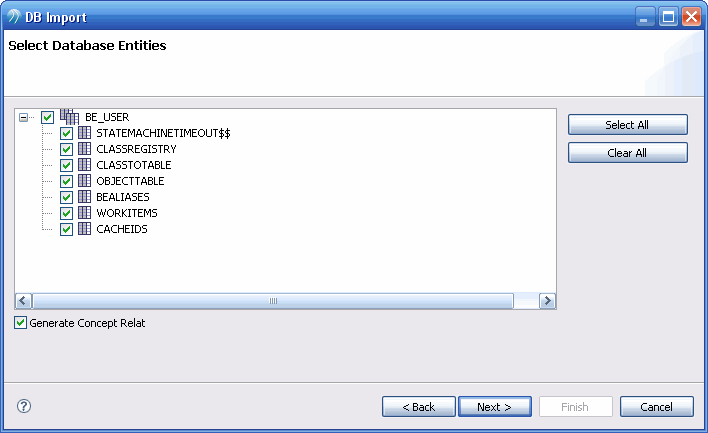 Importing Database Tables or Views With the DB Import Utility