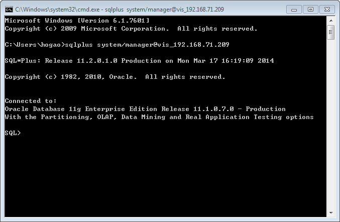 Connecting To Oracle Database Server