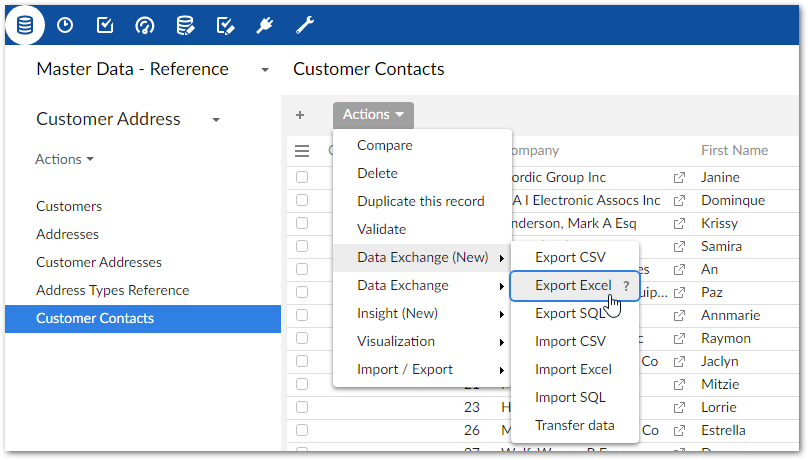 easy to handle Plow Royal family Data Exchange (New) Documentation - Exporting a table
