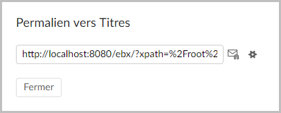 Panneau avec permalien