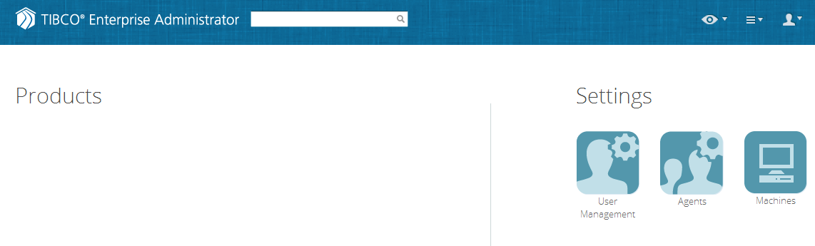 Landing page when no products are registered