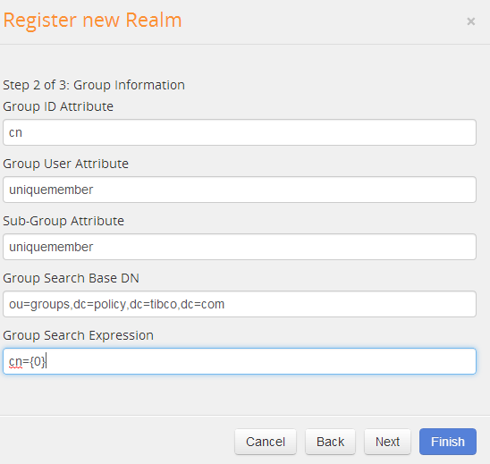 Adding Realm: Group Information