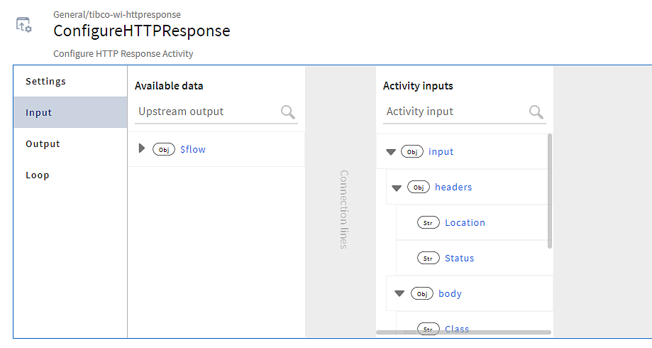 Input of ConfigureHTTPResponse activity