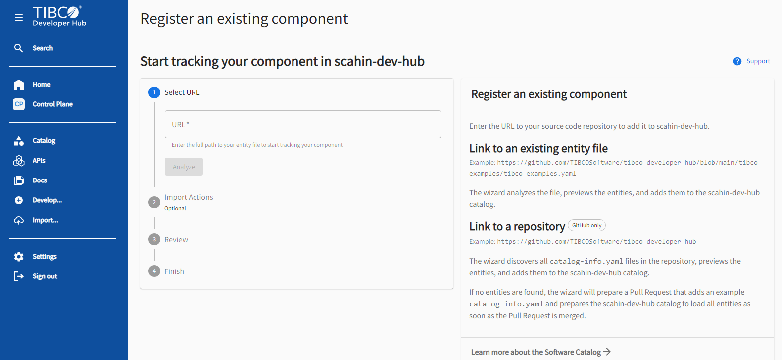 Register a new component 