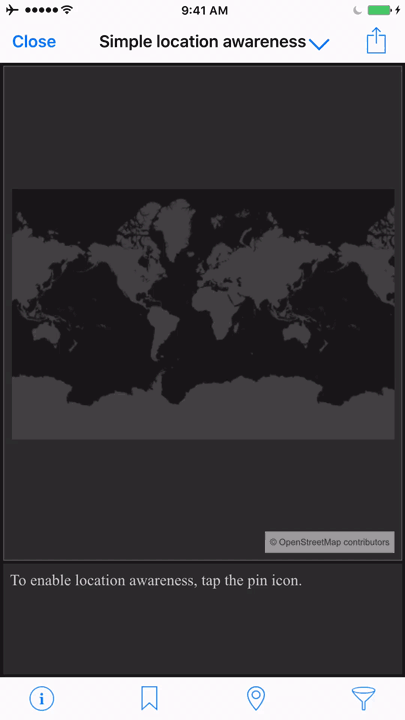 animation qui s'affiche en appuyant sur l'icône d'épingle pour rechercher l'emplacement de l'appareil