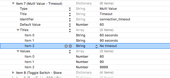 Root.strings values