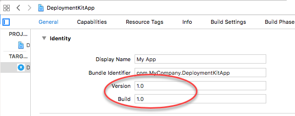 version and build numbers