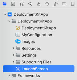folder LaunchScreen.storyboad in the DeploymentKitApp