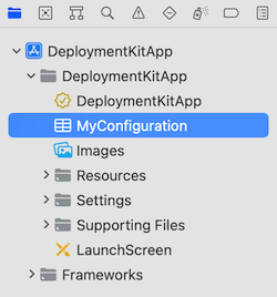 location of MyConfdiguration.plist in Xcode.